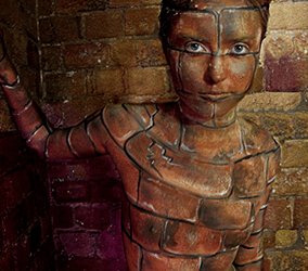 Brick wall body paint. Creative and highly skilled body paint artist for hire in London and the UK