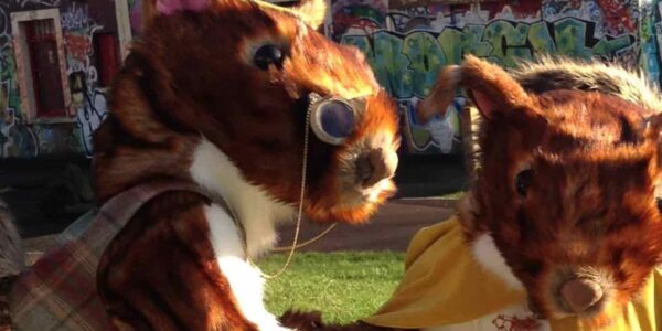 Christmas-Entertainers-Dressed-As-Squirrels