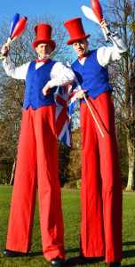 Juggling stilt walkers for hire. Our juggling stilt walkers are available to hire for circus-themed events in London & the UK.