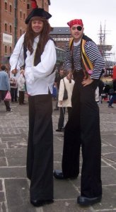 Hire our pirate themed stilt walkers for your corporate family fun day in London & the UK.