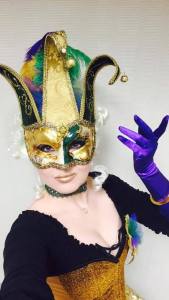 Carnival human table for hire. Book our Mardi Gras-themed living table for corporate events in Loughborough & the UK.