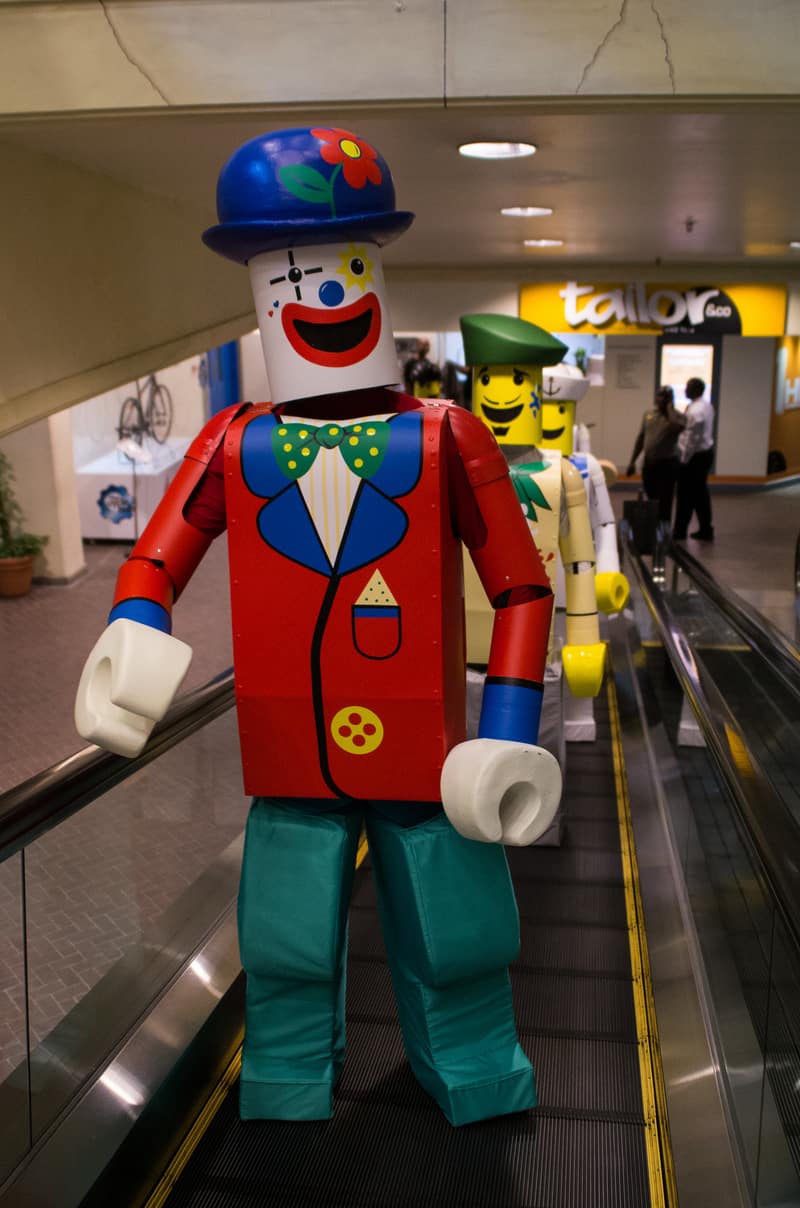 Clown Brick Characters for hire. Our Brick Men are available to book for family fun days in London & the UK.