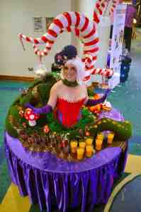 Willy Wonka Living Table for hire. Our human table is available to book for Willy Wonka-themed events, movie-themed events or children's events in London & the UK.