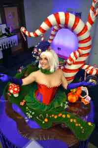 Willy Wonka-themed drinks table for hire. Book our human drinks table for corporate events in the UK & London.