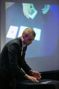 Close-up magicians for hire. Our close-up magician is available to book for private parties in the UK & London.