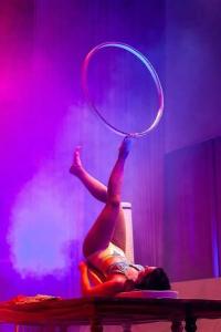 Circus-themed corporate entertainment for hire. Book our foot juggling show for private events or award dinners in London & the UK.