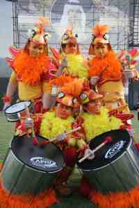 Book the orange band for your next Rio themed event. Available in London and the UK.