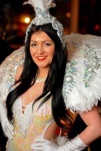Hire our White Feathered Showgirls for private events in London & the UK.