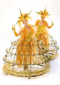 The Dazzling Champagne Girls for hire. Our strolling human champagne tables are available to book for corporate events, Las Vegas-themed events or award ceremonies in London & the UK.