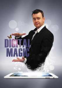 Walkabout digital magician for hire for events in the UK.