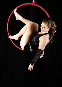 UK-based aerial hula hoop show for hire for corporate functions or award ceremonies.