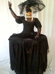 Book our Masquerade themed human table entertainment for your event. Our human tables are available for hire in London and around the UK.