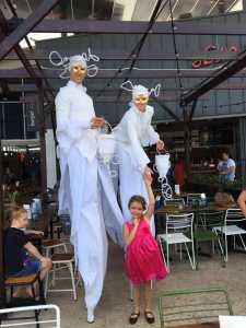 The Bubble Fairies for hire. Our Bubble Fairy stilt walkers are available to book for shopping centre events, family fun days & picnic events in London & the UK.