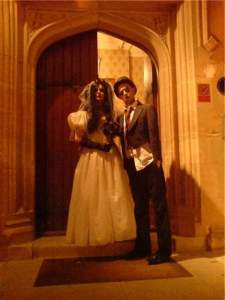 Dead Bride Halloween Stilt Walkers 2