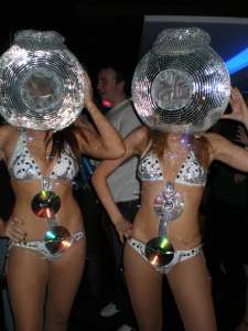 Our Disco Ball Dancers are available to book for your event in London & the UK.
