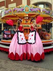 Pirate & Fairy Stilt Walkers for hire. Book our fairytale themed walkabout acts for family fun days, carnivals or children's parties in London & the UK.