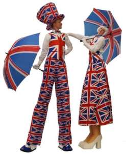 Country-themed stilt walkers for hire. Book our themed stilt walkers for corporate events, family fun days or summer events in London & the UK.