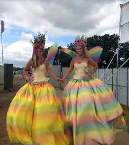 Fairy Stilt Walkers for hire. Our Fairy Stilt Walkers are available to book for children's parties in London & the UK.