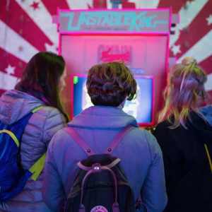 Retro Arcade Machine for hire. We have a range of Exhibition Attractions and Entertainment available for hire.