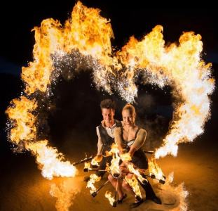 Dancers for hire. The Blaze Fire Dancers are available to book for private events in London & the UK.