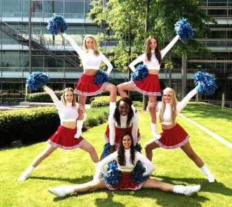 cheerleaders for hire in the UK. Our dancing cheerleaders can be hired around the world.