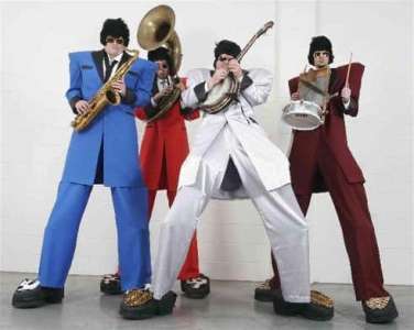 Book our band on stilts act for your event. Our Band is available for hire in London and around the UK.