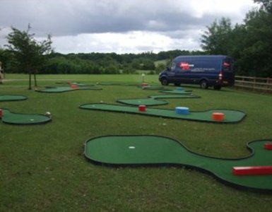 crazy golf course for hire. Our crazy golf course can be hired in London and the UK.