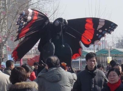 Animal Stilt Walkers for hire. Our Butterfly stilt walkers are available to book for shopping centre events in London & the UK.