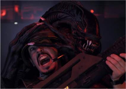Alien walkabout act for hire. Book our walkabout Xenomorph Alien for sci-fi themed events in London & the UK.
