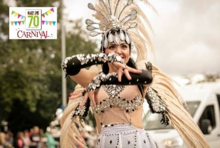 Variety Dance Show performing at a public event in the UK. Our Dancers are available for hire globally.