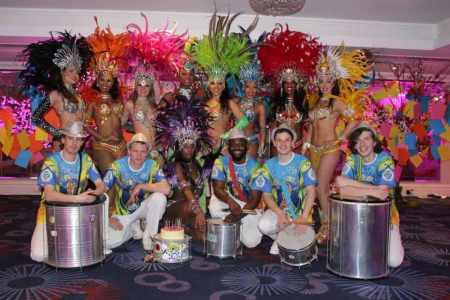 Our brazilian drummers for your event. Our Rio themed drummers are available for hire in London and around the UK.