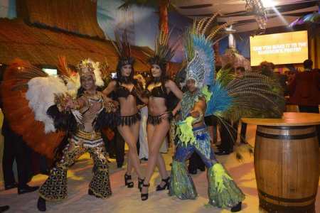 Vibrant Brazilian dancers for hire. Our feathered Rio dancers are available to book for corporate events in London & the UK.