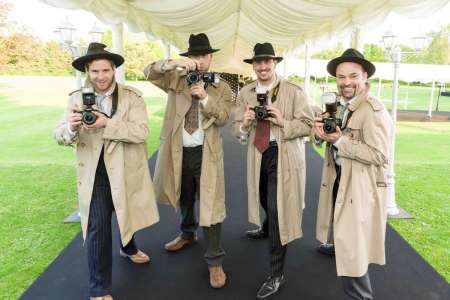 Fake Paparazzi Photographers for hire. Book our vintage Fake Paparazzi act for award ceremonies in London & the UK.