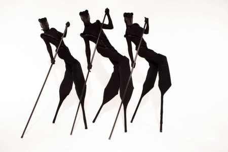 Onyx Stilt Walkers for hire. Book our black stilt walkers for corporate events, shopping centre events or product launches in the UK & Australia.