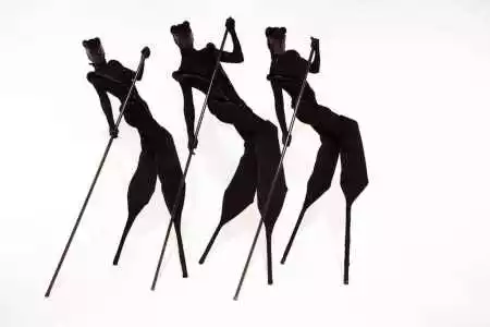 Onyx Stilt Walkers for hire. Book our black stilt walkers for corporate events, shopping centre events or product launches in the UK & Australia.