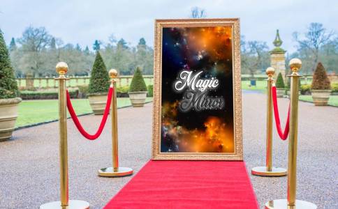 Interactive Magic Mirror for hire. Our photo booths are available to book in London & the UK.