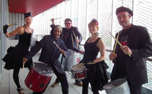 Festival drummers for hire. Book our junk drumming troupe for award ceremonies in the UK & London.