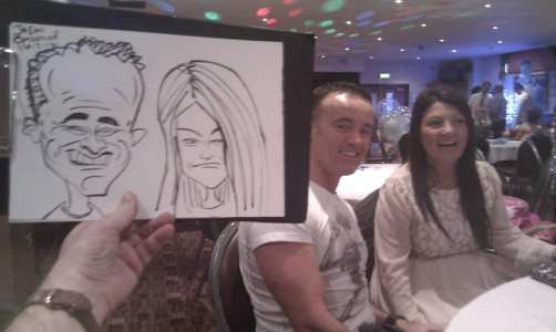 Caricature artist for hire. Book John the Caricaturist for gala dinners in the UK & London.