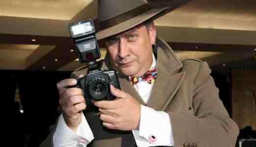 Classic Fake Paparazzi act for hire. Book our comedy walkabout act for corporate events in Leeds & the UK.