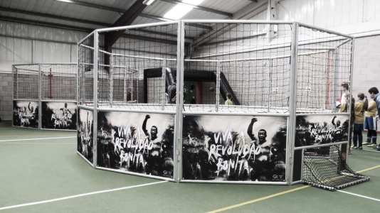 Book our football cage for your event. Our 1 v 1 football can be hired across the UK.