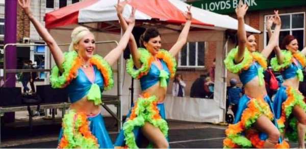 Flamenco dancers for hire. Book our Fruity Flamenco dancers for shopping centre events in the UK & London.