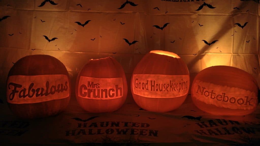 Our pumpkin carver created some unique pumpkins with names carved into them for a private client.
