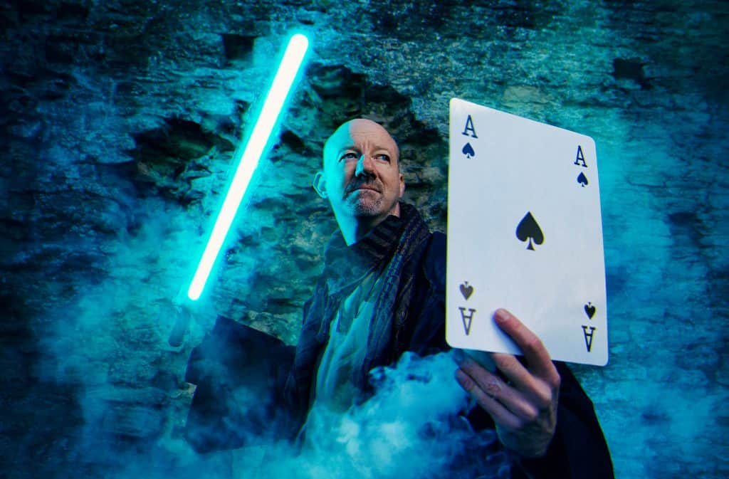 Star Wars magician showing off his unique talent. He is the only performer in the UK.