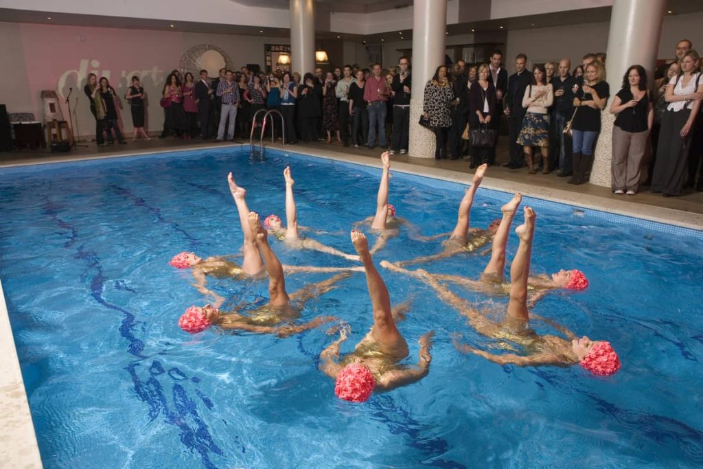 Swimming Display getting a fantastic reaction for the guests at event in the UK.