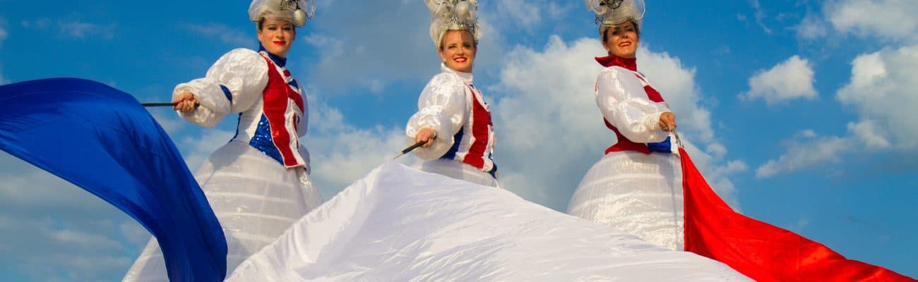 British-themed stilt walkers for hire. Book our British Beauty Stilt Walkers for Easter-themed events in the UK & London. British-themed stilt walkers for hire. Book our British Beauty Stilt Walkers for Easter-themed events in the UK & London.
