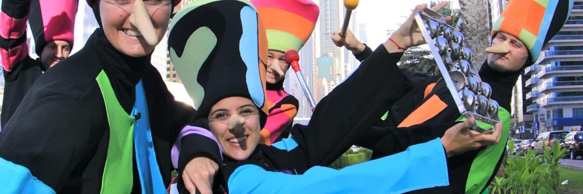 book our Pinocchio drummers for your next themed event. Our drummers can be hired internationally!
