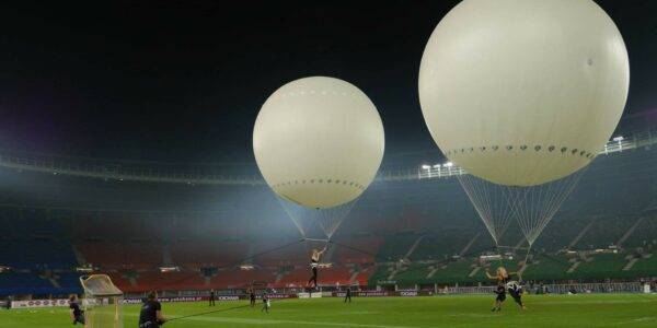 Aerial-Balloon-Display-At-Football-Stadium