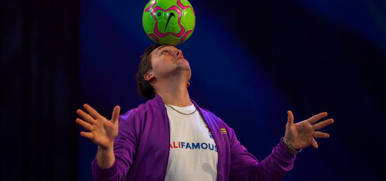 Football-Freestyler-Performs-On-Stage