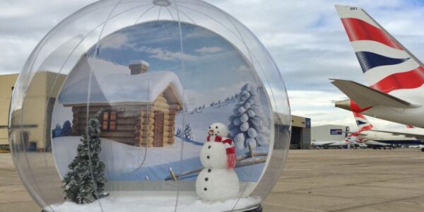 A giant snow globe for fantastic photo opportunities at your christmas events.
