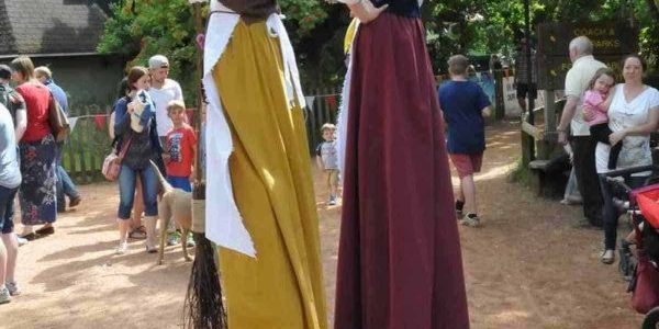 Medieval-Maids-Stilt-Walker-Duo